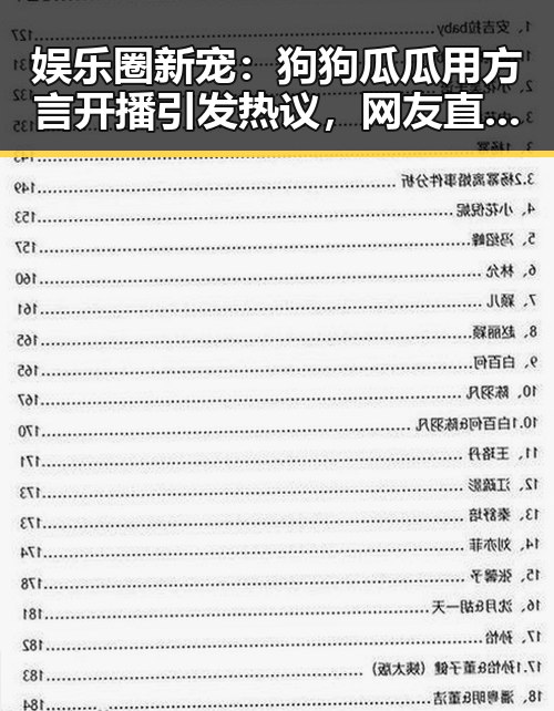 娱乐圈新宠:狗狗瓜瓜用方言开播引发热议,网友直呼“萌翻了”